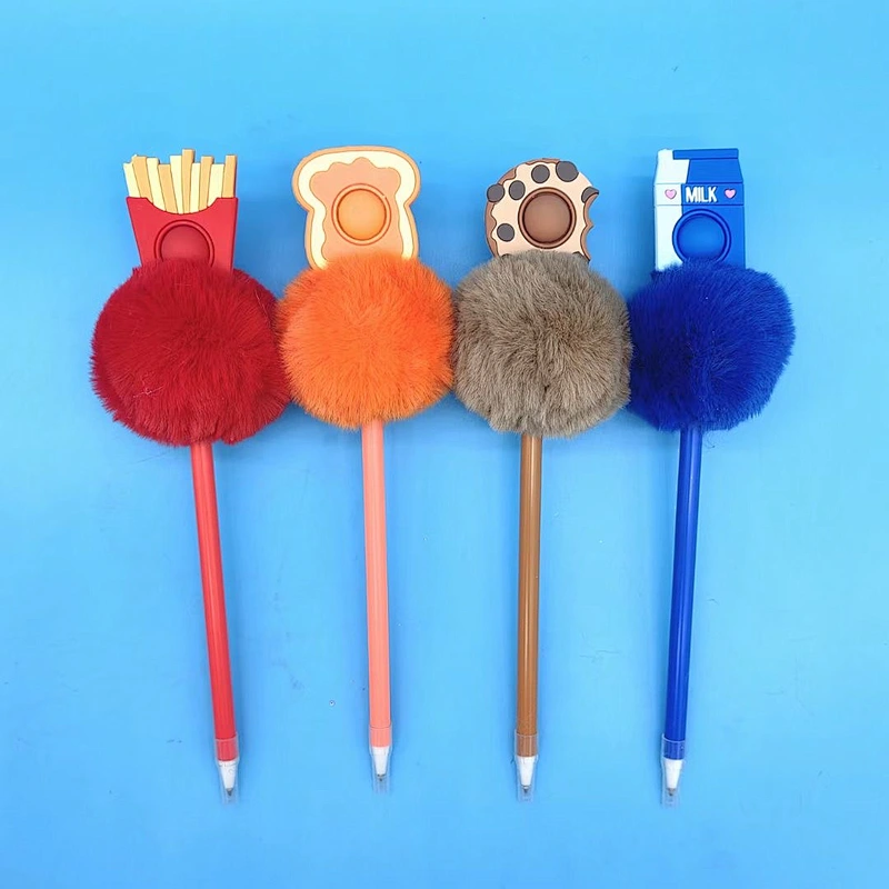 CUTE FOOD POMPOM PEN